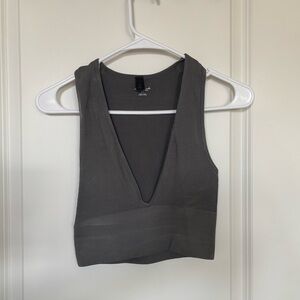 Urban Outfitters Charcoal V-Neck Tank Top